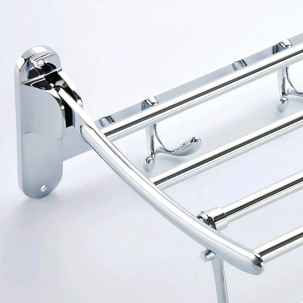 0491 Stainless Steel Folding Towel Rack Cum Towel Bar 18 Inch