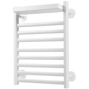 110W Electric Heated Towel Rack with Top Tray for Bathroom and Kitchen