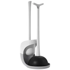 2-in-1 Toilet Plunger and Brush Combo Set with Ventilated Holder