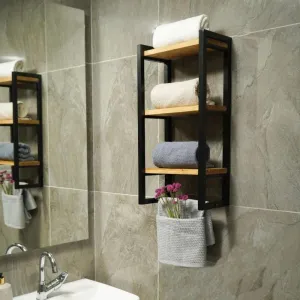 3-Tier Bathroom Shelf, Storage for Towel and Blanket, Decorative Items