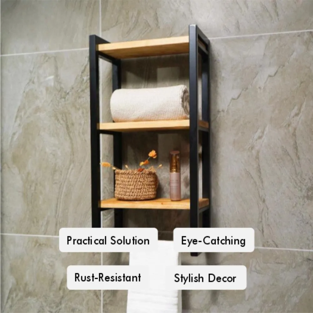 3-Tier Bathroom Shelf, Storage for Towel and Blanket, Decorative Items