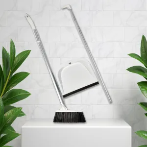 7871 Broom and Dustpan Cleaning Set Long Handled Dustpan and Brush Handle Dust Pan Broom Sweeper Long Handle Broom and Dustpan Set for Kitchen,Home,Lobby Schools,Hospital etc.