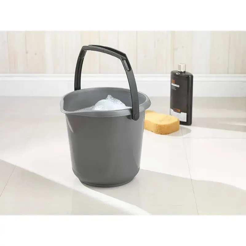 Addis 10L Bucket With Pouring Spout - Black / Linen / Metallic Grey