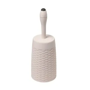 Addis Rattan Effect Closed Toilet Brush - Available in Linen and Charcoal