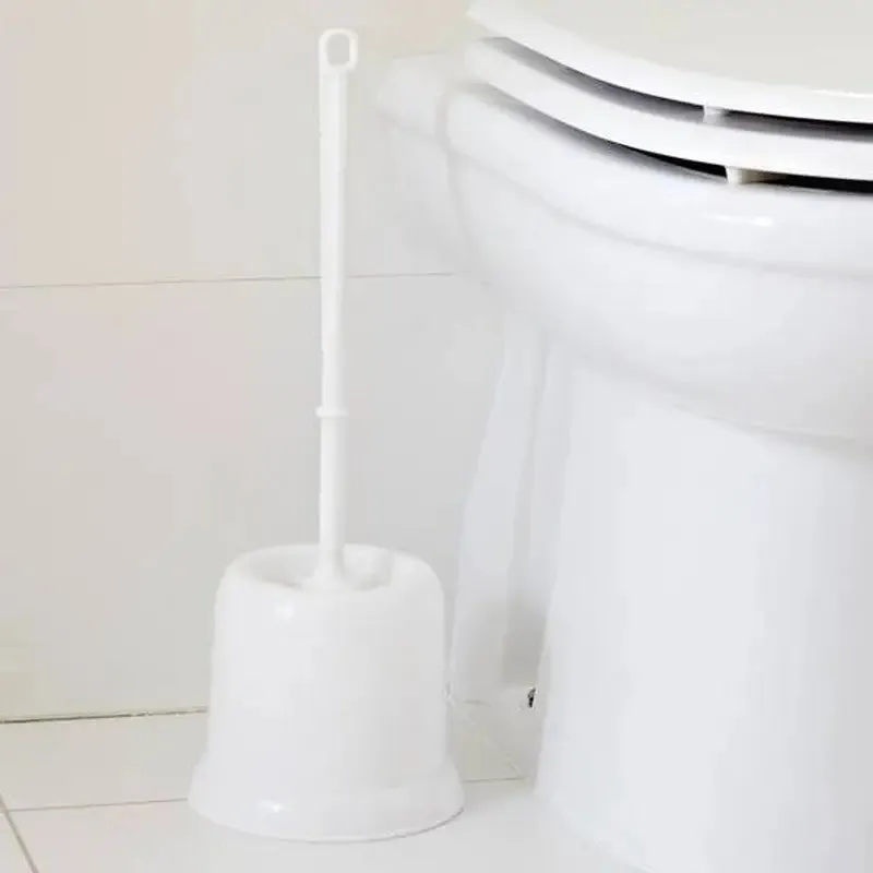 Addis Toilet Brush & Wipe Clean Holder Round - White