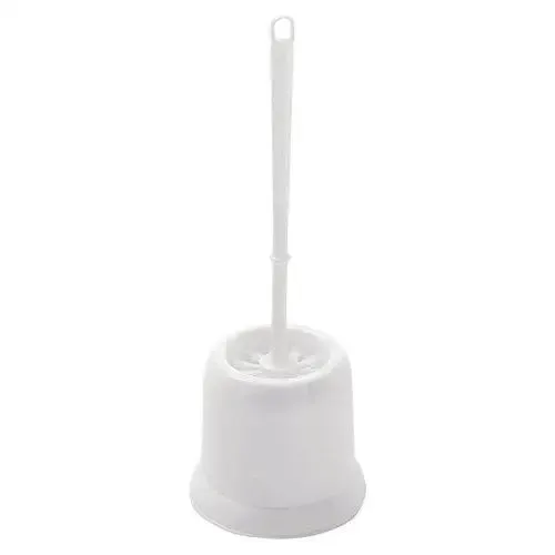 Addis Toilet Brush & Wipe Clean Holder Round - White