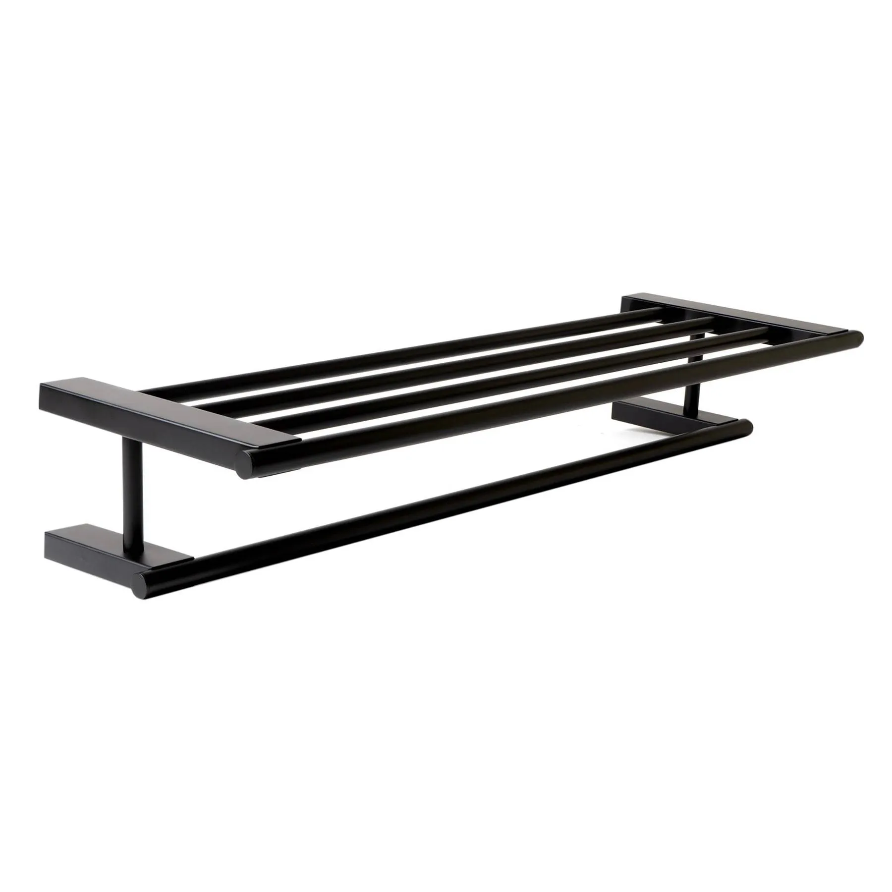 ALFI Brand AB9564-BM Black Matte 26" Towel Bar & Shelf