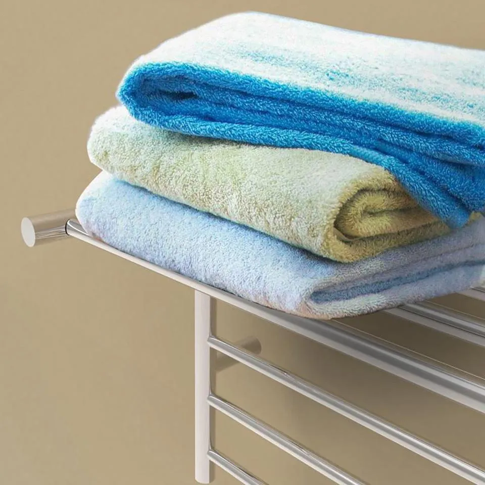 Amba RSH-B Radiant Shelf Hardwired   Plug-in Combo 8 Bar Towel Warmer in Brushed