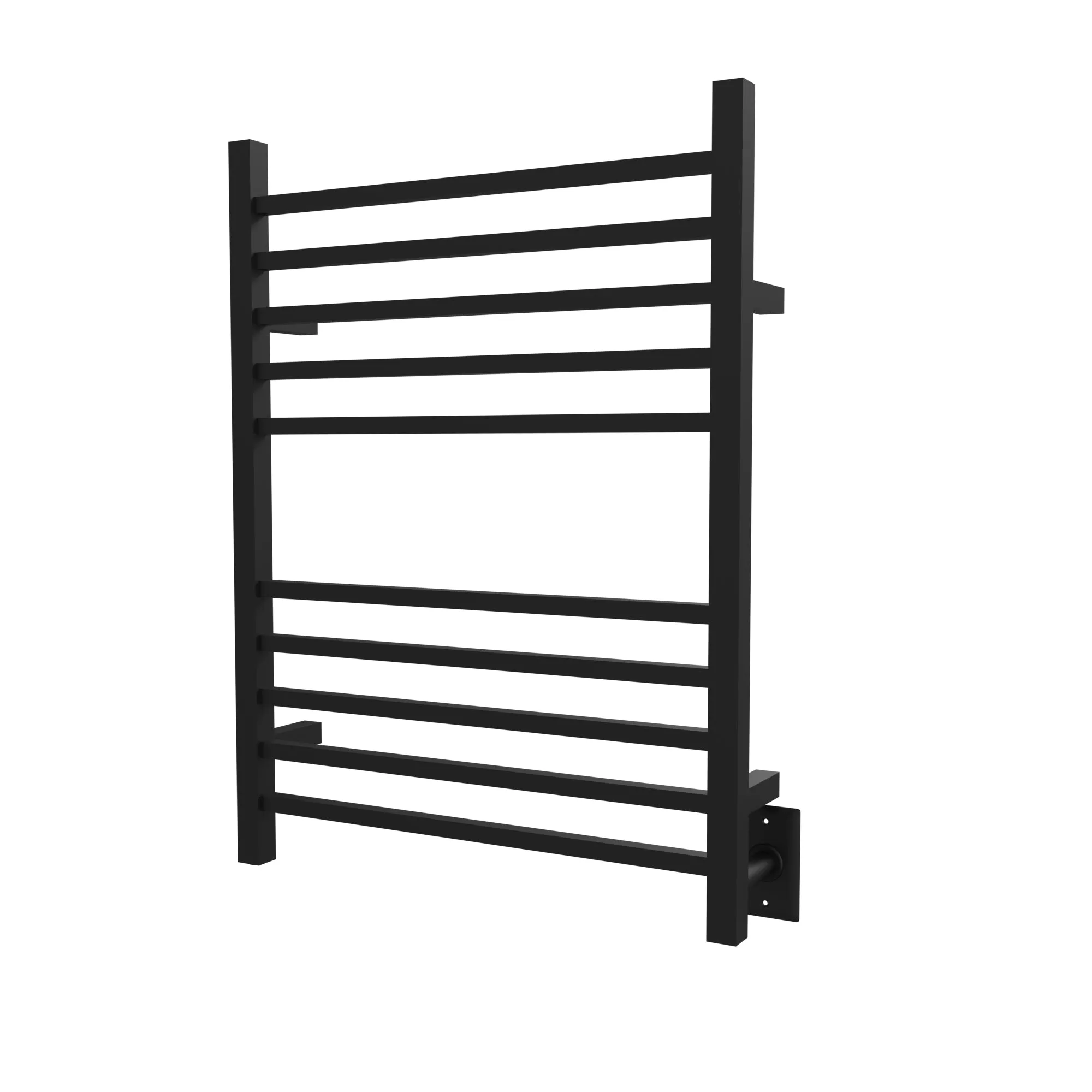 Amba RSWH-MB Radiant Square Hardwired   Plug-in Combo 10 Bar Towel Warmer in Matte Black