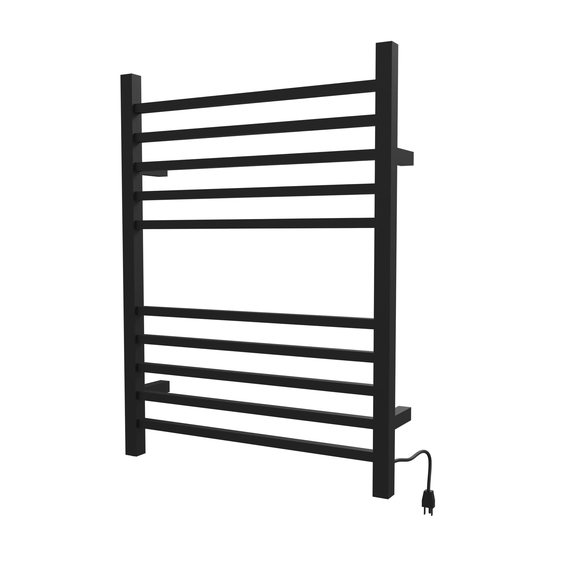 Amba RSWH-MB Radiant Square Hardwired   Plug-in Combo 10 Bar Towel Warmer in Matte Black