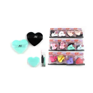 Ana Beauty - Mini Powder Puff - Black and Assorted Colors Heart (APF0113BKB) W-A-05