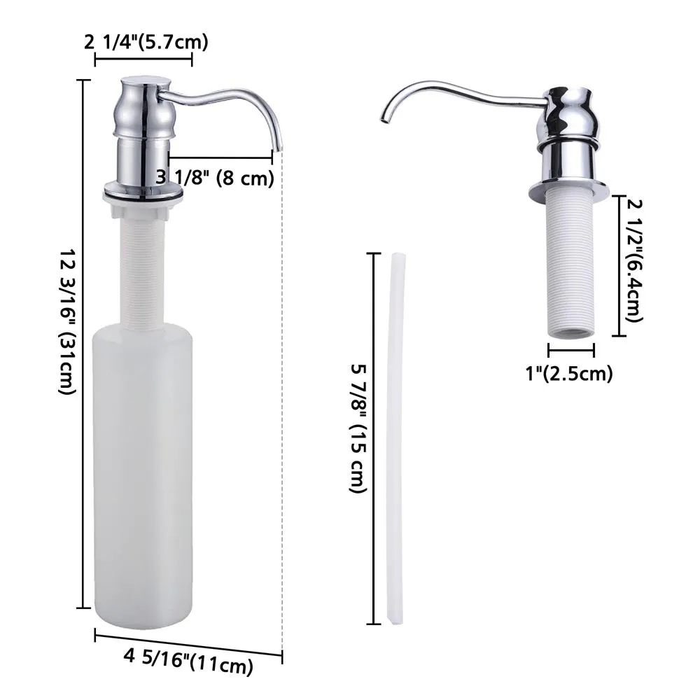 Aquaterior Soap Dispenser for Kitchen Sink Liquid 13.5oz