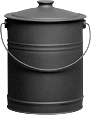 Black Steel Coal Bucket With Lid