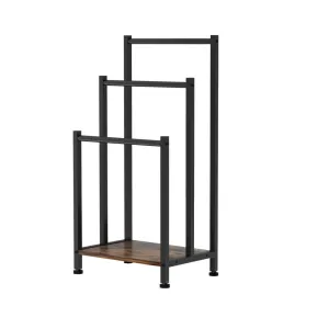 Devanti Freestanding Towel Rack 3 Tier Shelf Drying Storage Bathroom Home Black