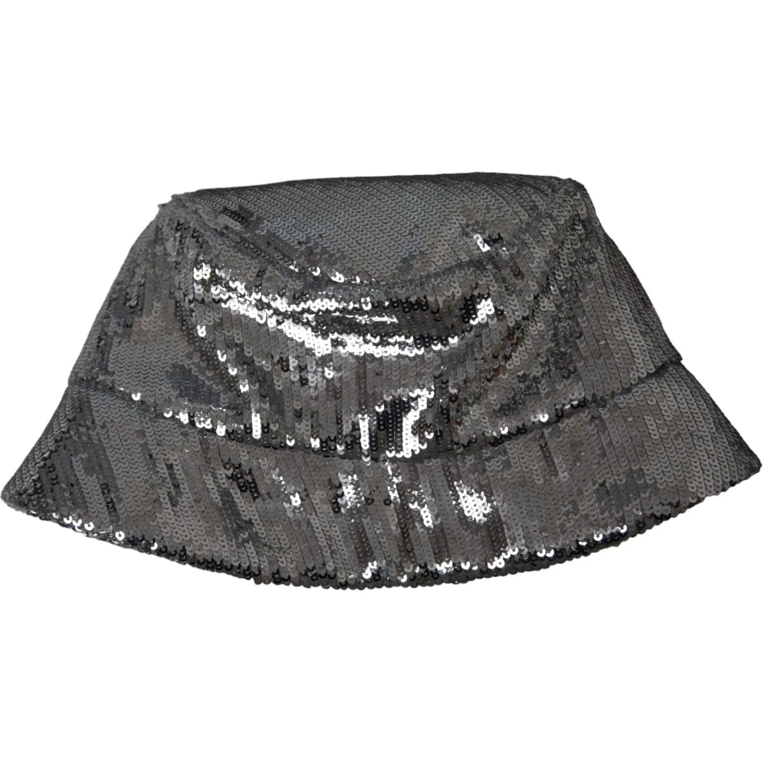 Dolce & Gabbana Silver Sequined Nylon Bucket Hat Men