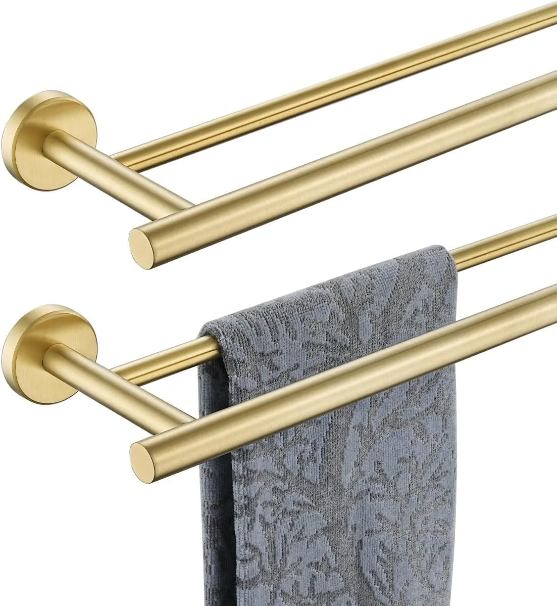 Double Towel Bar, 304 Stainless Steel Thicken 0.8mm Bath Towel Rack for Bathroom, Towel Holder Wall Mount