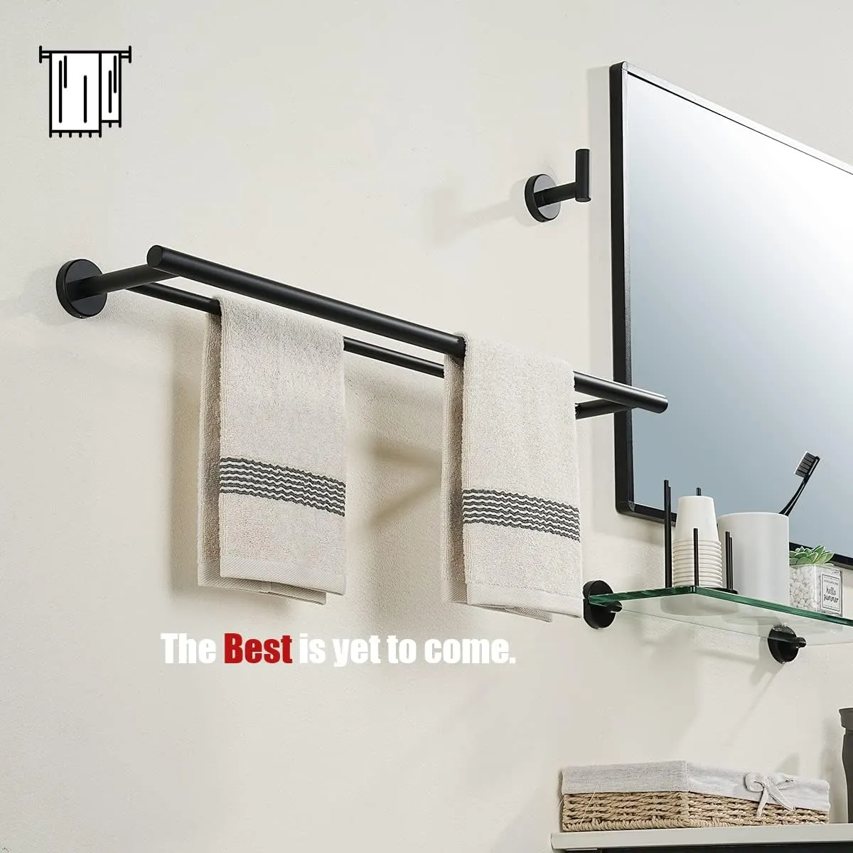 Double Towel Bar, 304 Stainless Steel Thicken 0.8mm Bath Towel Rack for Bathroom, Towel Holder Wall Mount