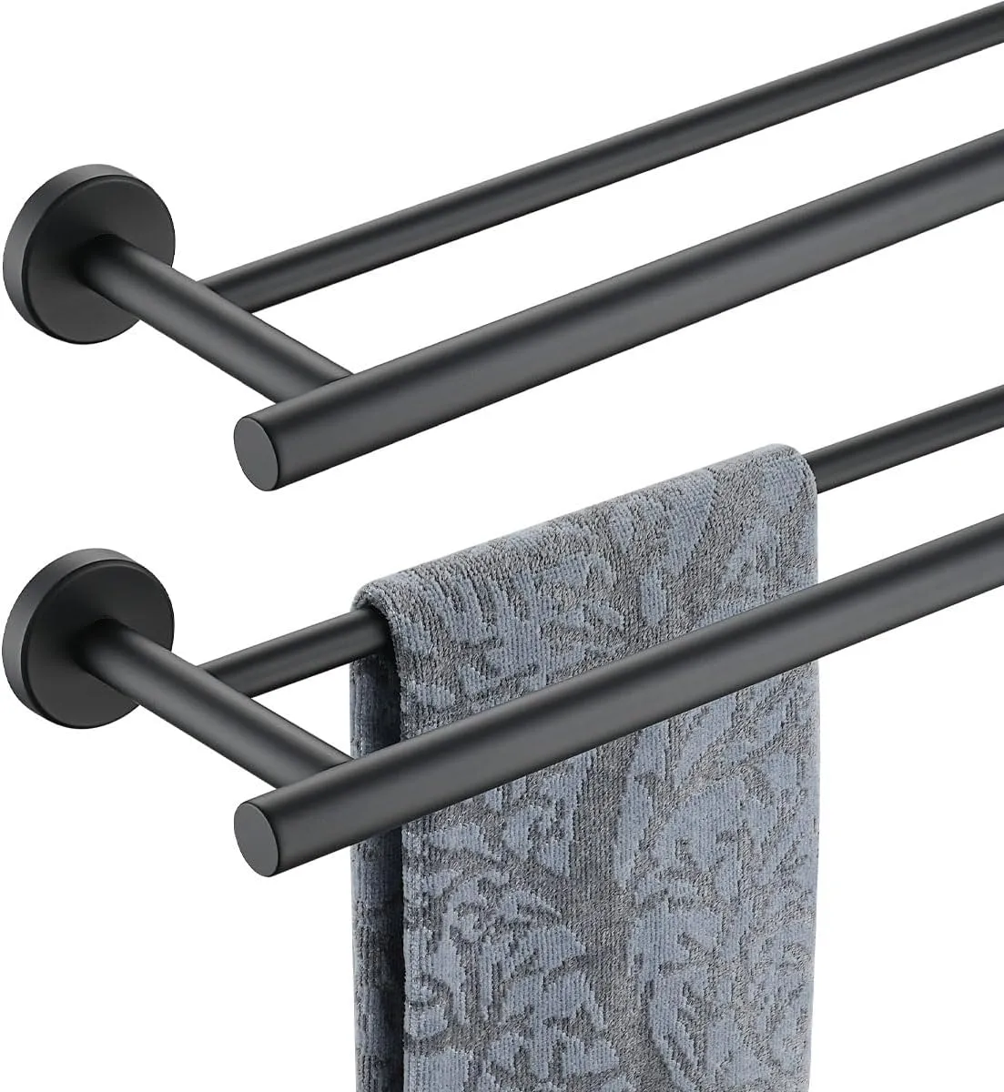 Double Towel Bar, 304 Stainless Steel Thicken 0.8mm Bath Towel Rack for Bathroom, Towel Holder Wall Mount