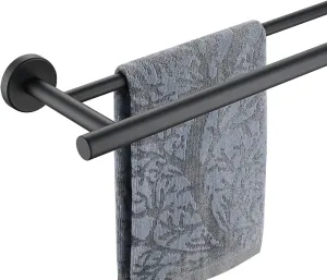 Double Towel Bar, 304 Stainless Steel Thicken 0.8mm Bath Towel Rack for Bathroom, Towel Holder Wall Mount