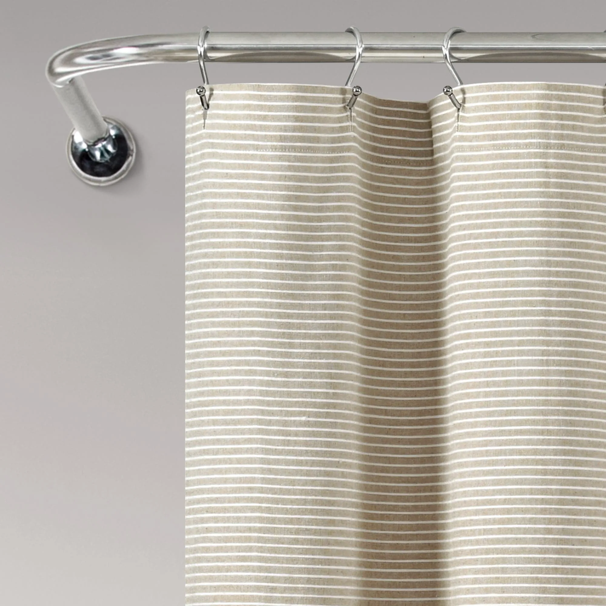 Farmhouse Button Stripe Yarn Dyed Shower Curtain