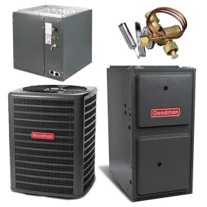 Goodman 2.5 Ton Cooling 16 SEER; 100k BTU Heating; 96% AFUE Gas Electric Air Conditioner System