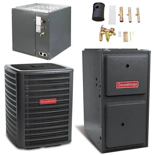 Goodman 3 Ton Cooling 18 SEER; 100k BTU Heating; 97% AFUE Gas Electric Air Conditioner System