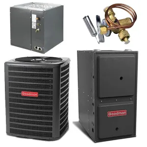 Goodman 3.5 Ton Cooling 15.5 SEER; 100k BTU Heating; 97% AFUE Gas Electric Air Conditioner System