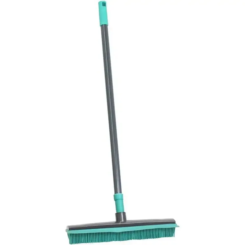 JVL Rubber Bristle Brush Broom Turquoise / Grey