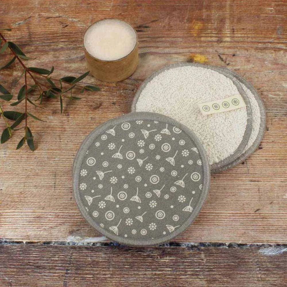 Large Organic Cotton Facial Pads - Meadow - Pack of 5