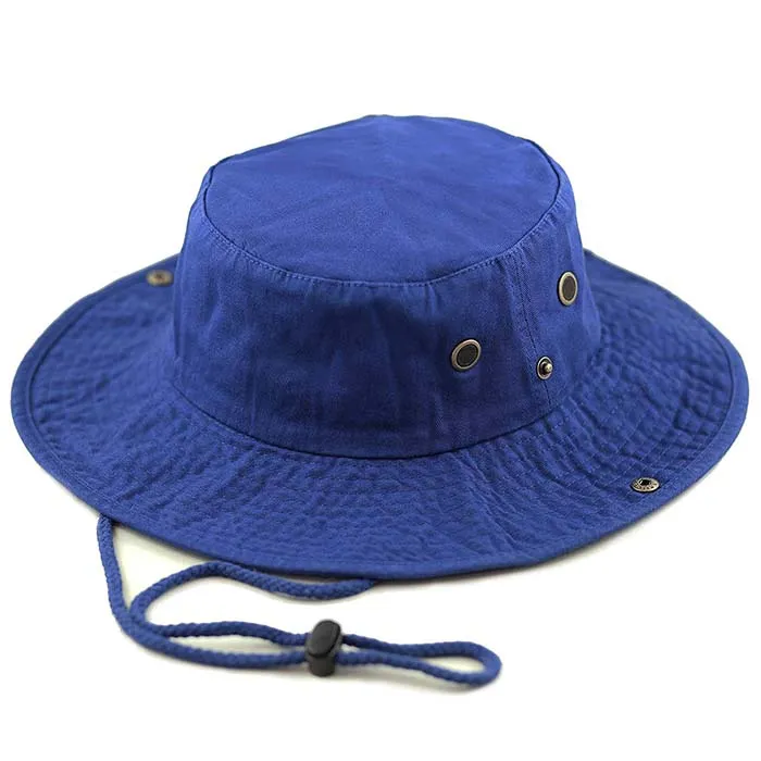 Newhattan 100% Cotton Solid Safari Bucket hats Foldable Unisex