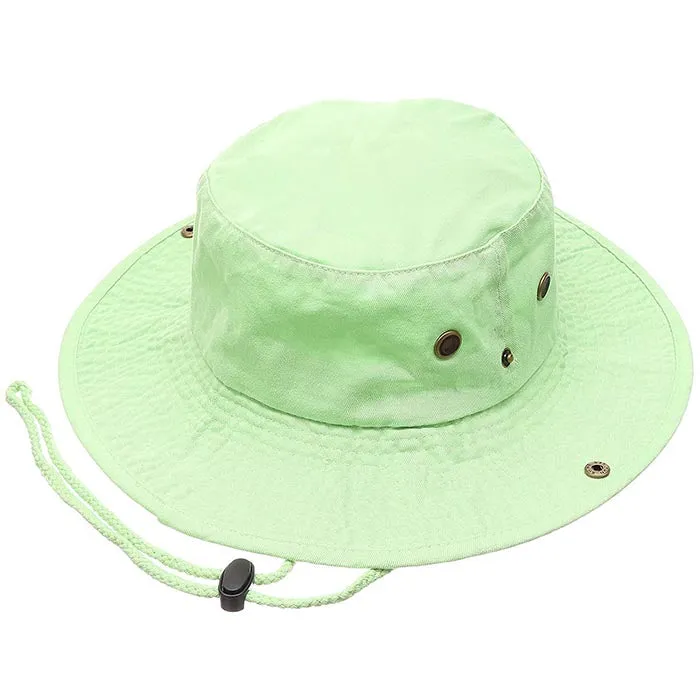 Newhattan 100% Cotton Solid Safari Bucket hats Foldable Unisex