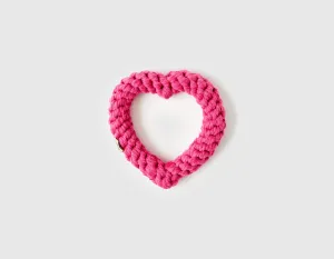 Pink Heart 7" Rope Dog Toy