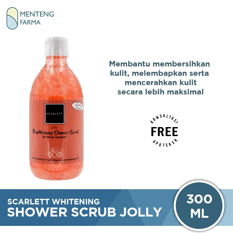 Scarlett Whitening Shower Scrub Jolly 300 ML - Sabun Mandi Dengan Buliran Scrub