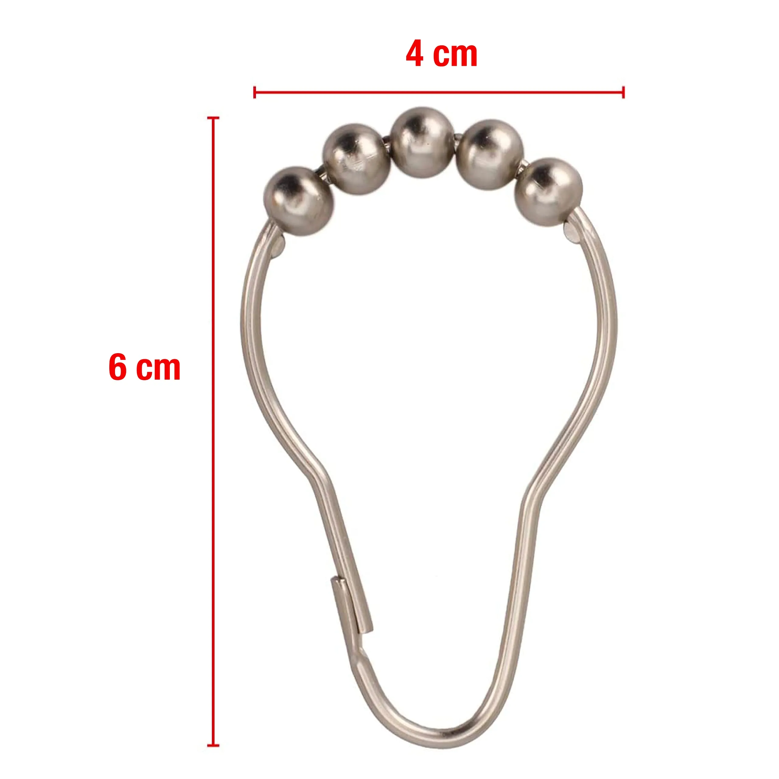 Shower Curtain Rings Hooks - Brushed Nickel Finish - Premium 18/8 Stainless Steel