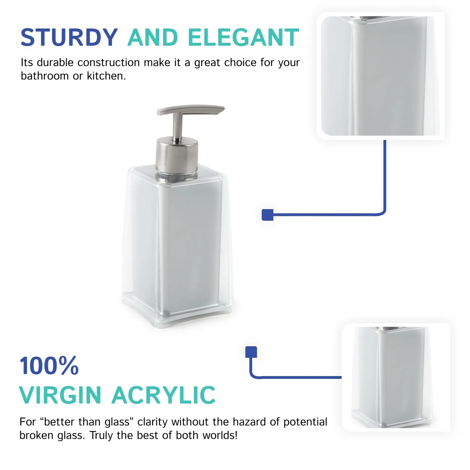 Silver Double Layered Soap Dispenser