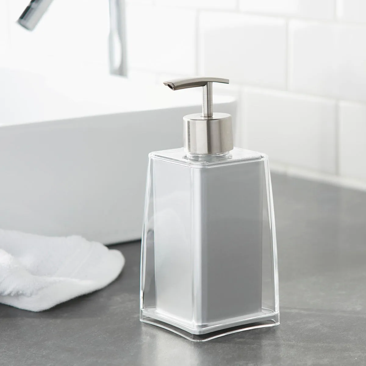 Silver Double Layered Soap Dispenser