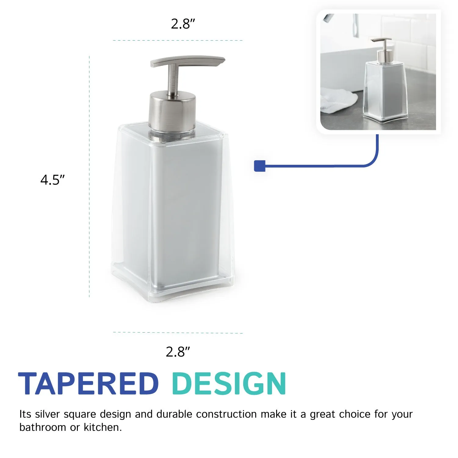 Silver Double Layered Soap Dispenser