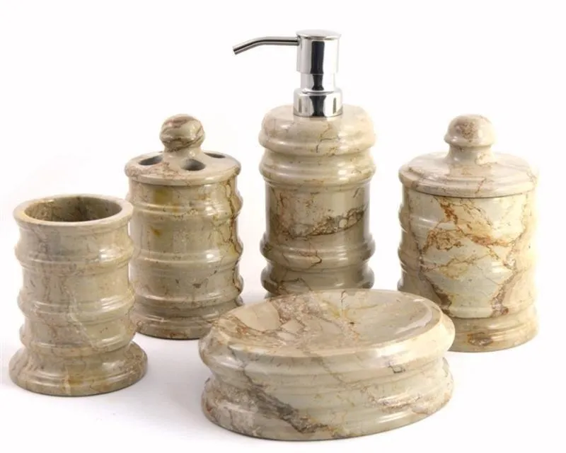 Soap & Lotion Dispenser of Sahara Beige Marble - Bengal Collection