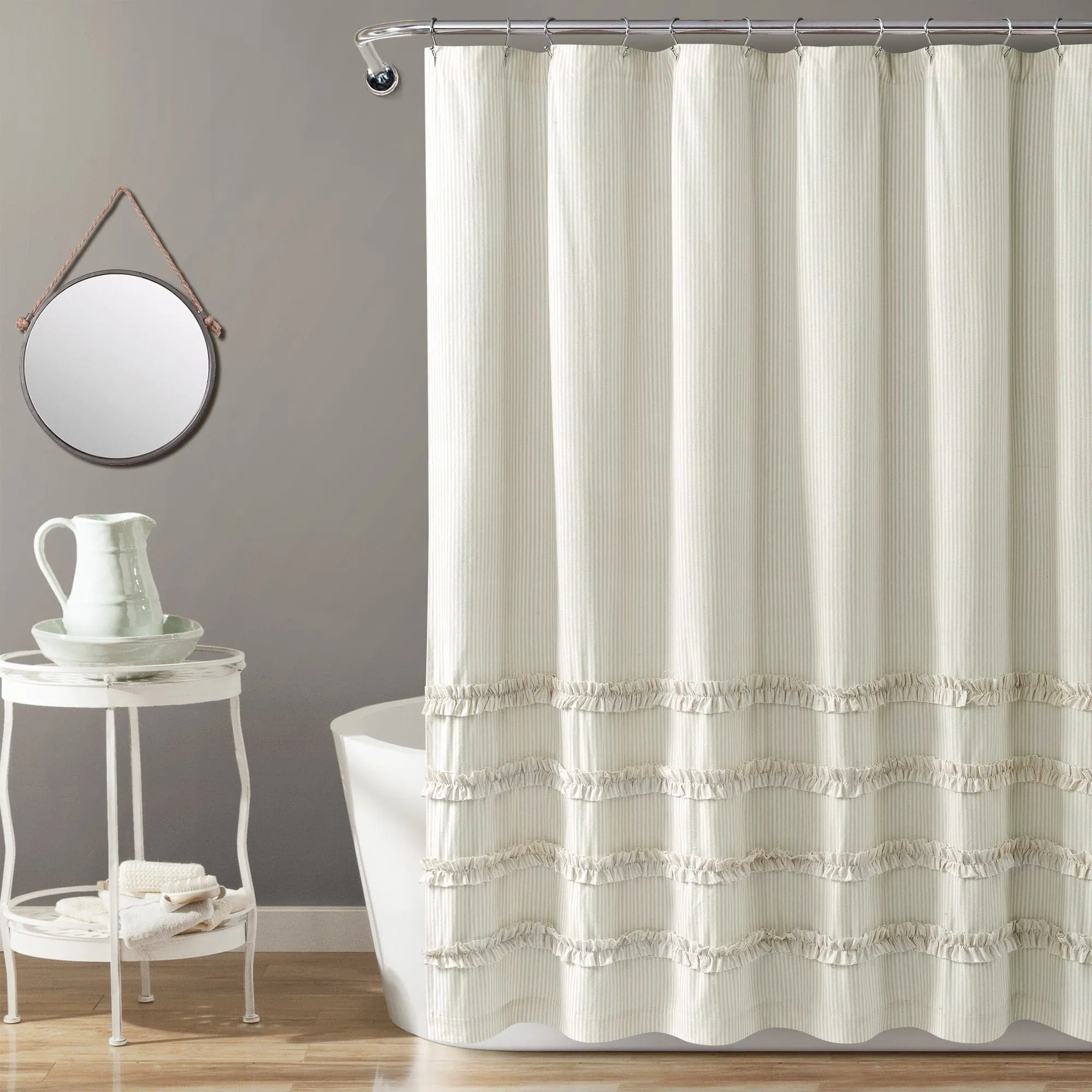 Vintage Stripe Yarn Dyed Shower Curtain